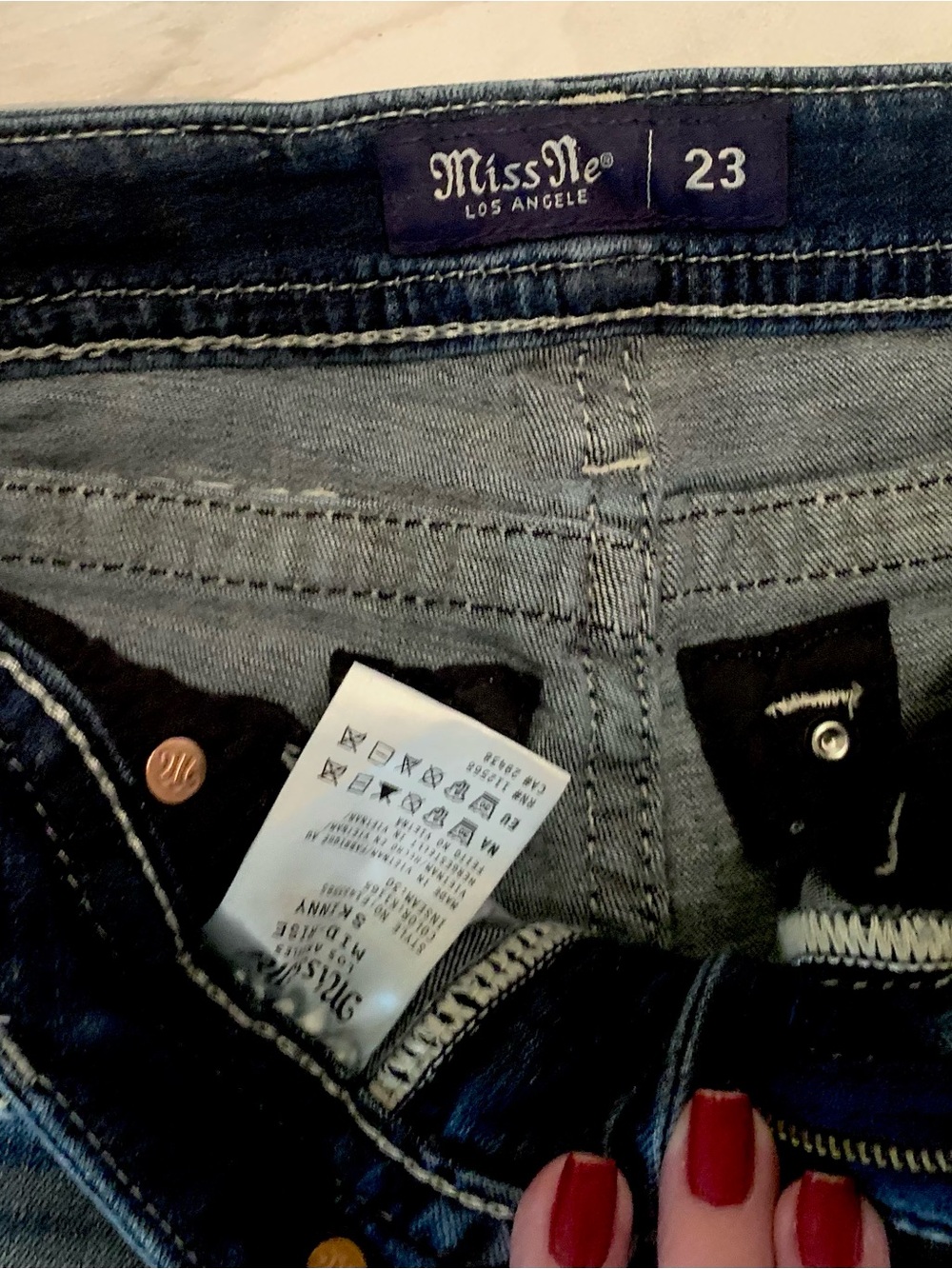 Miss Me Embellished Dark Blue Skinny Jeans - Picture 5 of 9